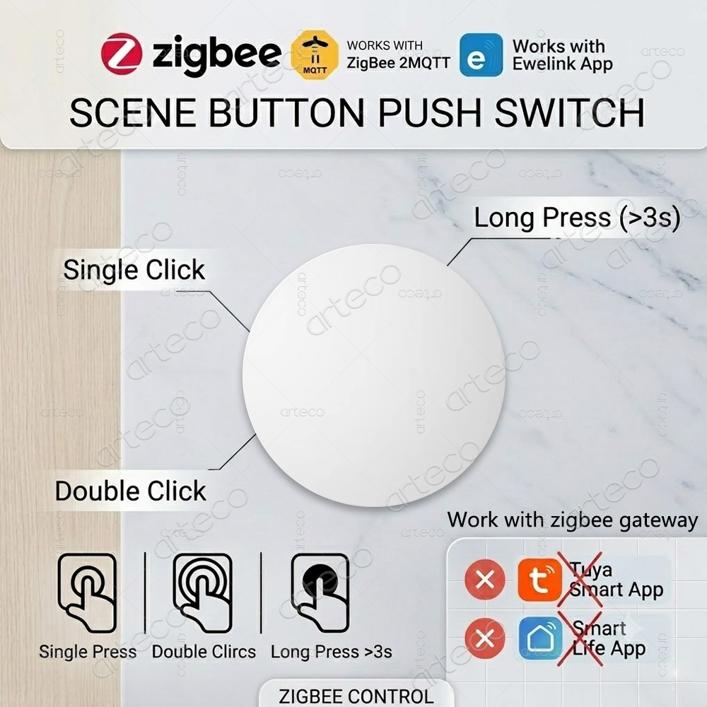 Smart Home Bridge - Tombol Zigbee Sakelar Adegan Nirkabel Pengendali