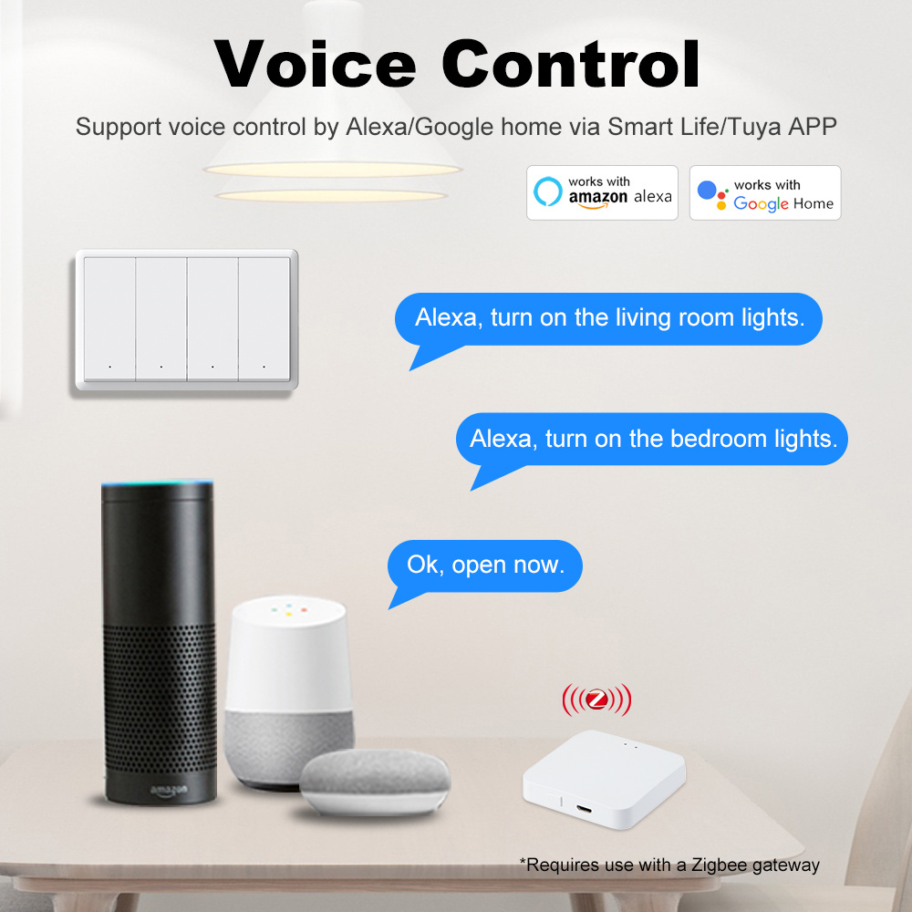 Sakelar Zigbee Pintar Manhot T - Tuya Smart Switch ulasan dan harga