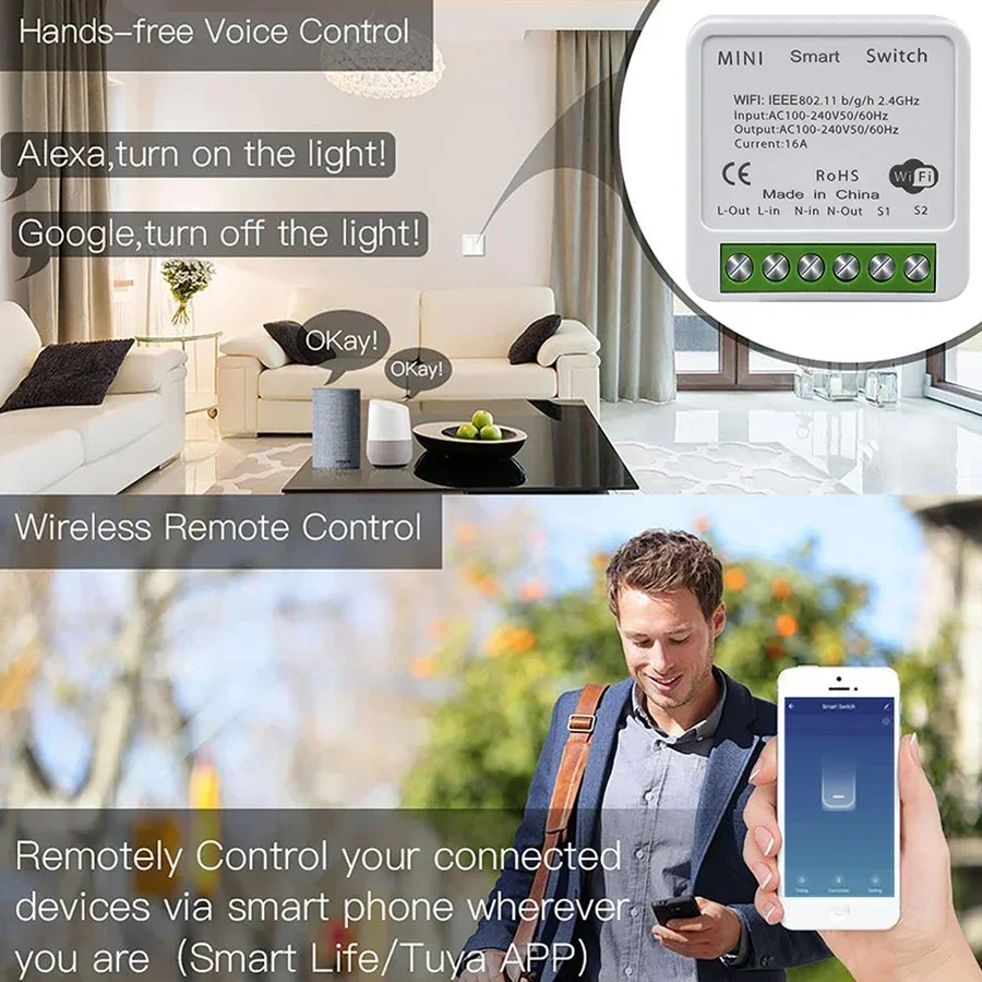 Modul Sakelar Pintar WiFi Tuya - Smart Home Google Assistant ulasan dan harga