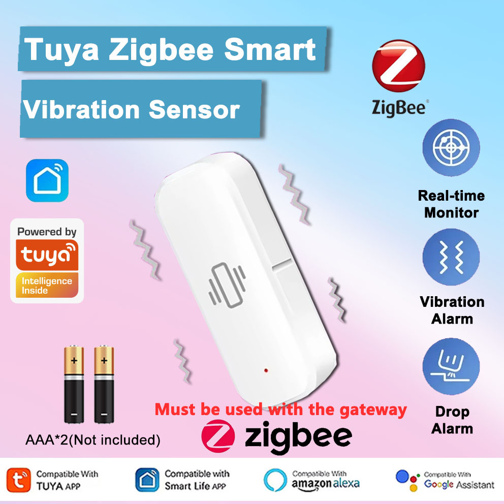 Tuya Zigbee Sensor Getaran Cer - Smart Home Google Assistant ulasan dan harga