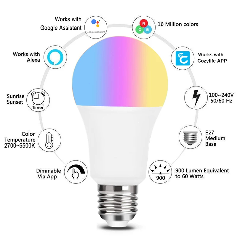 Lampu rumah WiFi 9W, lampu cah - Smart Home Orvibo ulasan dan harga