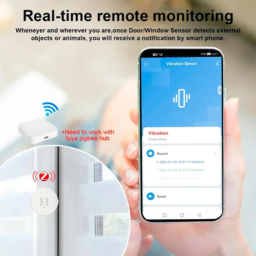 Tuya ZigBee Sensor Getaran & K - Smart Home Google Assistant ulasan dan harga