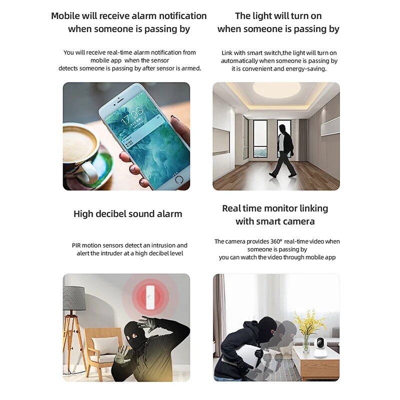 Zigbee PIR Sensor gerak WiFi,  - Smart Home Google Assistant ulasan dan harga