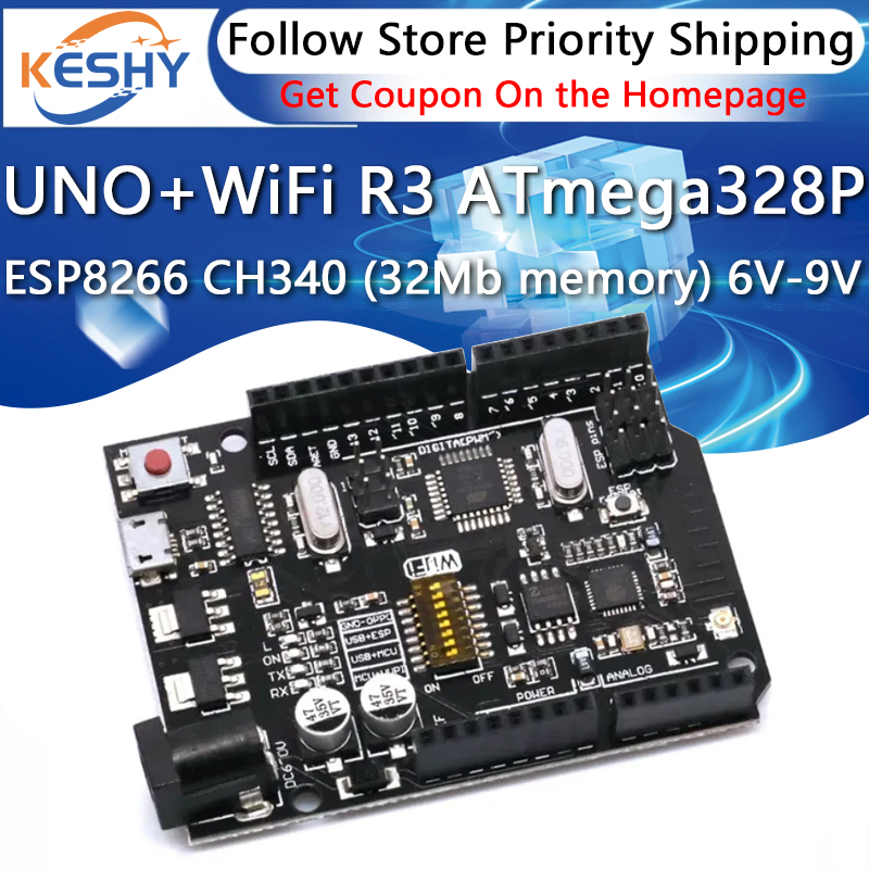 UNO + WiFi R3 ATmega328P + ESP - Smart Home Arduino Uno ulasan dan harga